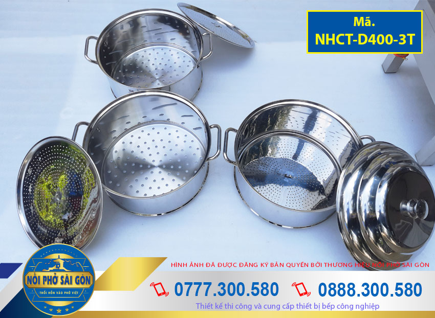 Chỗ mua nồi hấp cơm tấm đa năng 3 tầng, nồi hấp cơm tấm công nghiệp cách thủy giá tốt.