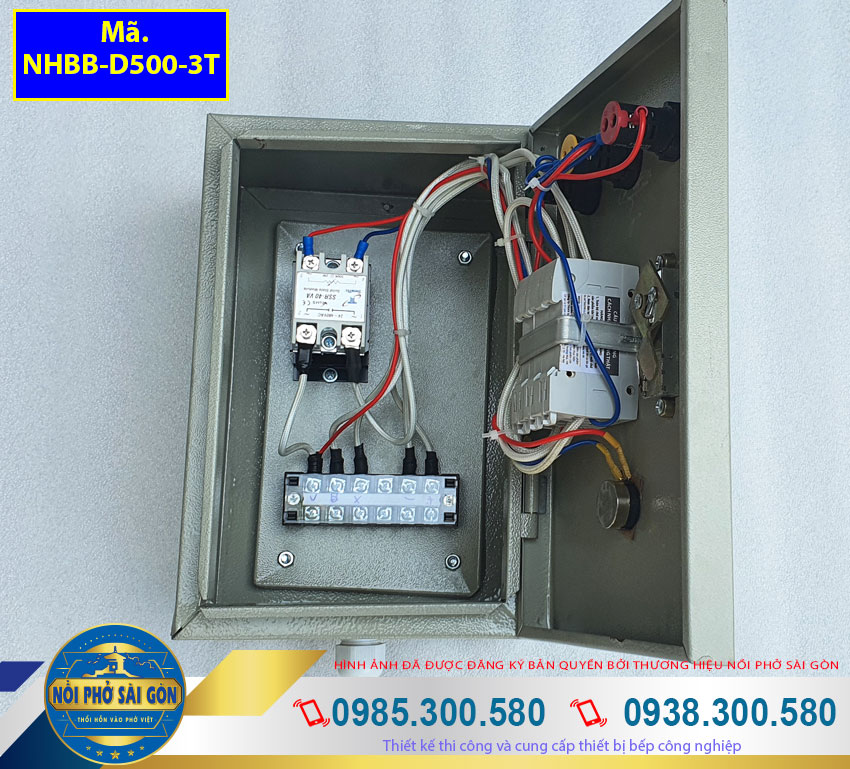 Hộp điện Nồi Hấp Bánh Bao Điện Công Nghiệp 3 Tầng NHBB-D500-3T