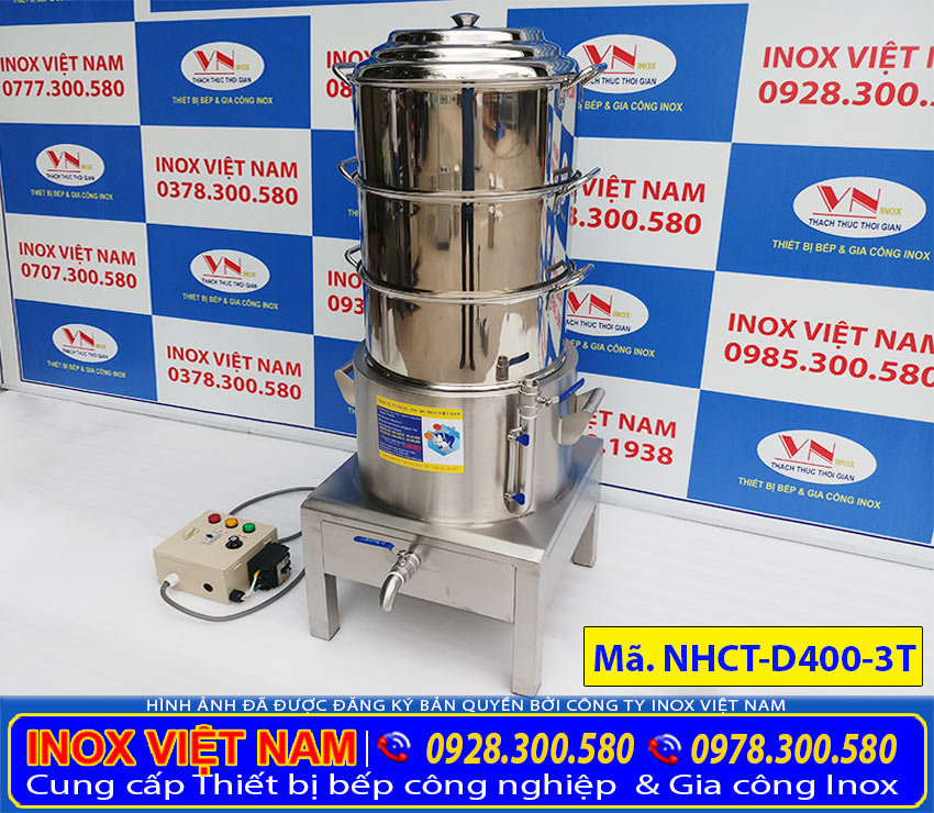 Mua nồi hấp cơm tấm 3 tầng cách thủy ở đâu, nồi hấp cơm tấm bằng điện công nghiệp giá bao nhiêu.