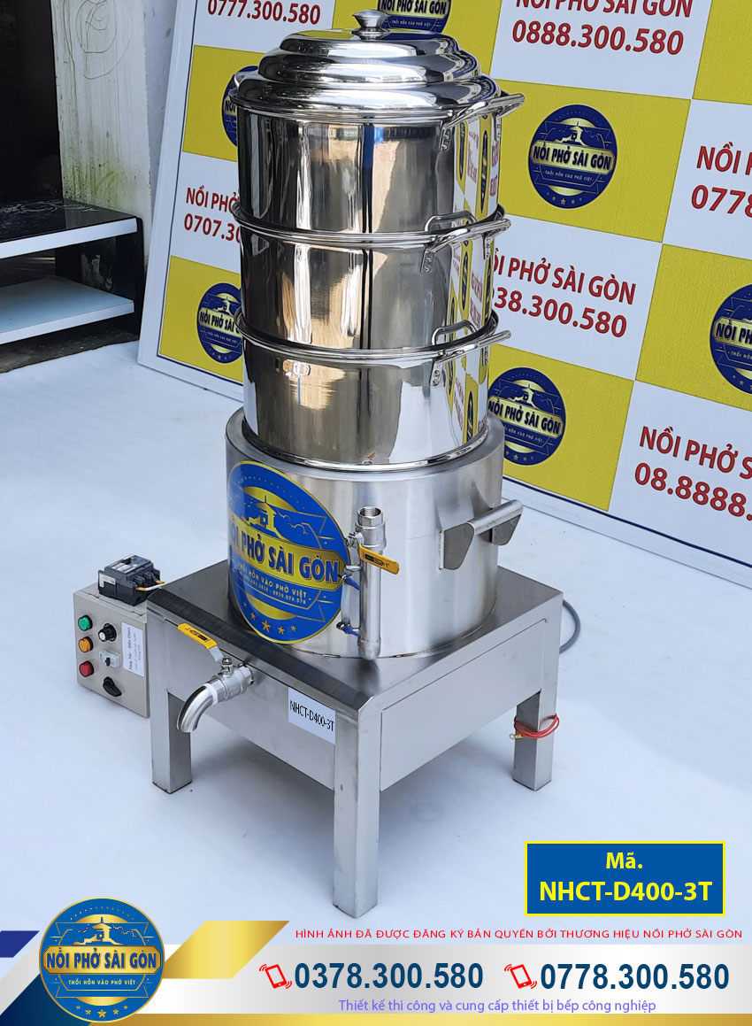 Nồi hấp điện công nghiệp, nồi hấp cách thủy, nồi hấp cơm tấm bằng điện 3 tầng mua tại đây.