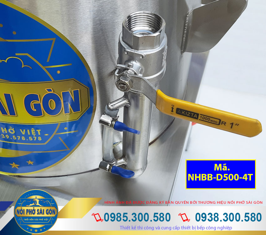 Ống canh mực nước Nồi Hấp Bánh Bao Công Nghiệp Bằng Điện 4 Tầng NHBB-D500-4T