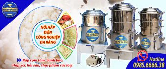 Nồi inox hấp xôi công nghiệp bằng điện, nồi hấp điện công nghiệp, nồi hấp xôi bằng điện giá tốt tại xưởng Thương Hiệu Nồi Phở Sài Gòn. Liên hệ mua ngay.