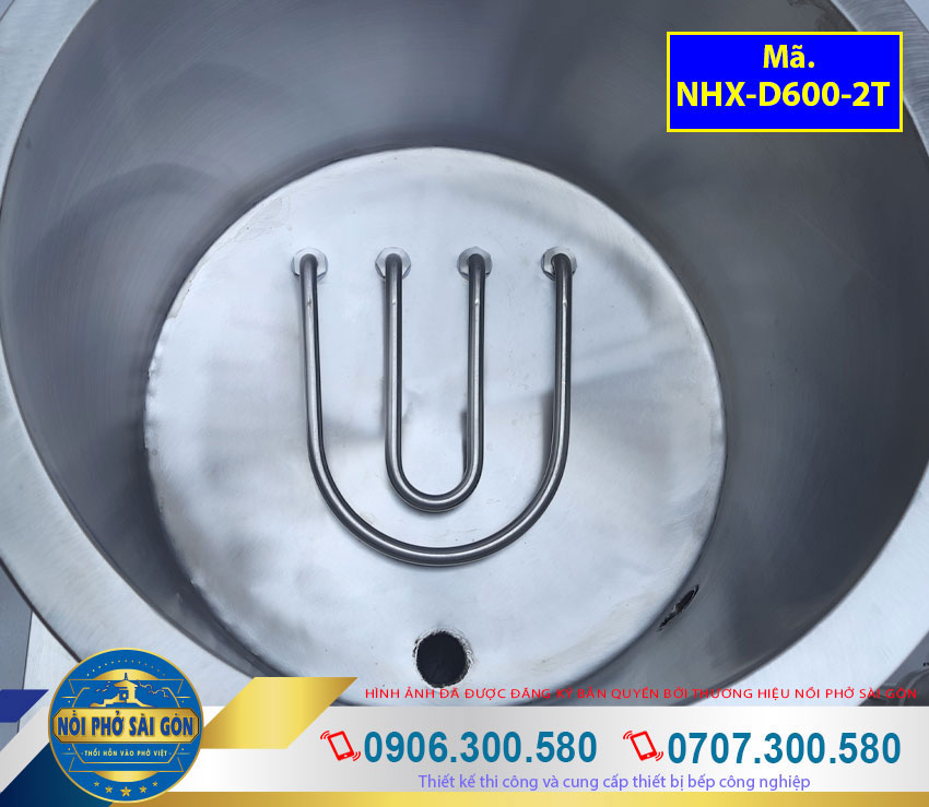 Chi tiết thanh điện trở được lắp đặt tại đáy nồi hấp xôi bằng điện