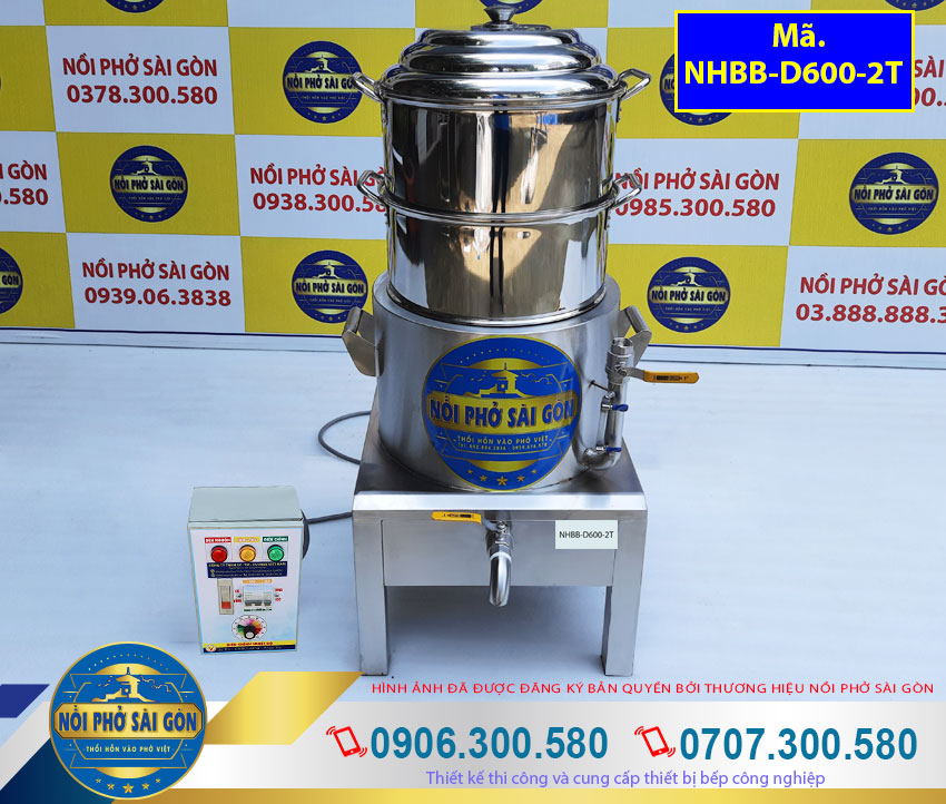 Nồi Hấp Bánh Bao Bằng Điện 2 Tầng NHBB-D600-2T